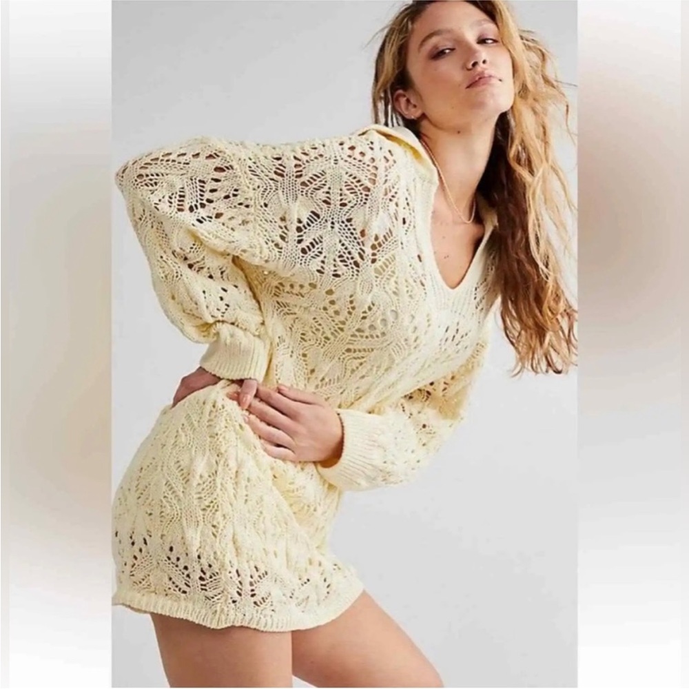 Elton Knit Crochet Sweater Dress